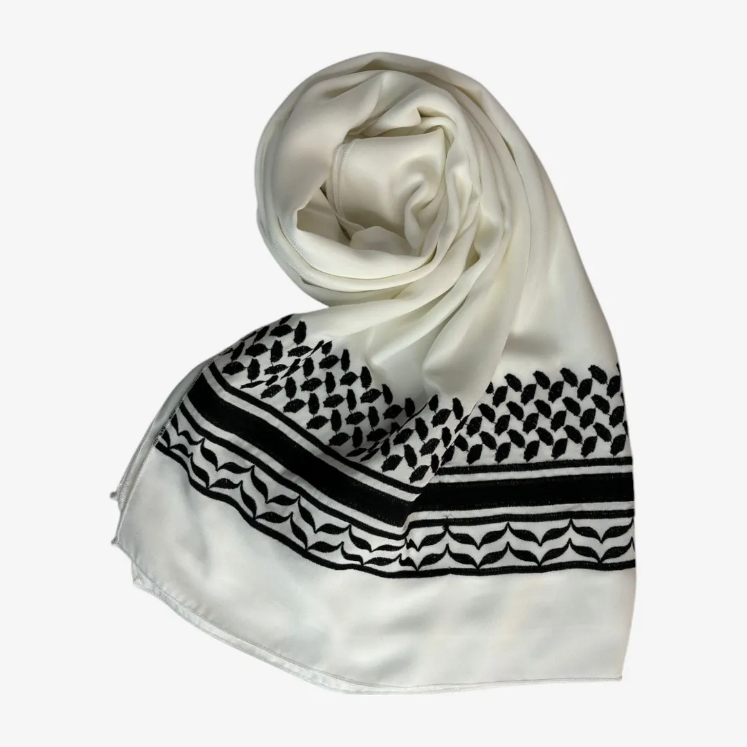 Embroidered Palestinian Keffiyeh Hijab (2) Embroidered Palestinian Keffiyeh Hijab 2
