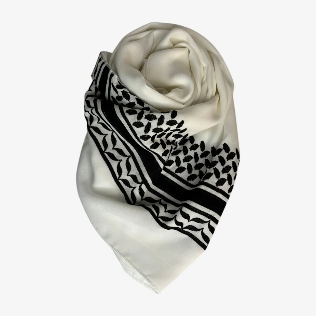 Embroidered Palestinian Keffiyeh Hijab Embroidered Palestinian Keffiyeh Hijab