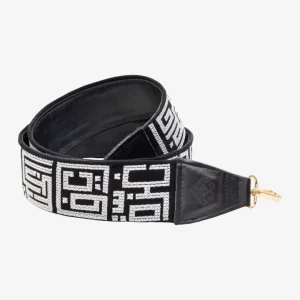 Palestine cities White- black background embroidered belt