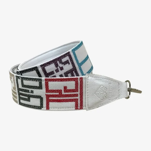 Arabian Art Embroidered Belt Colored-White Background (على هذه الأرض)