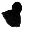 Pleat Black Cascade Light Chiffon Hijab