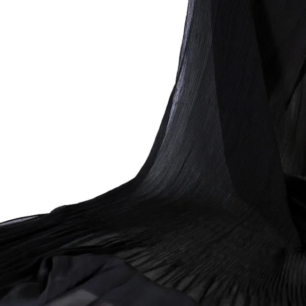 Pleat Black Cascade Light Chiffon Hijab