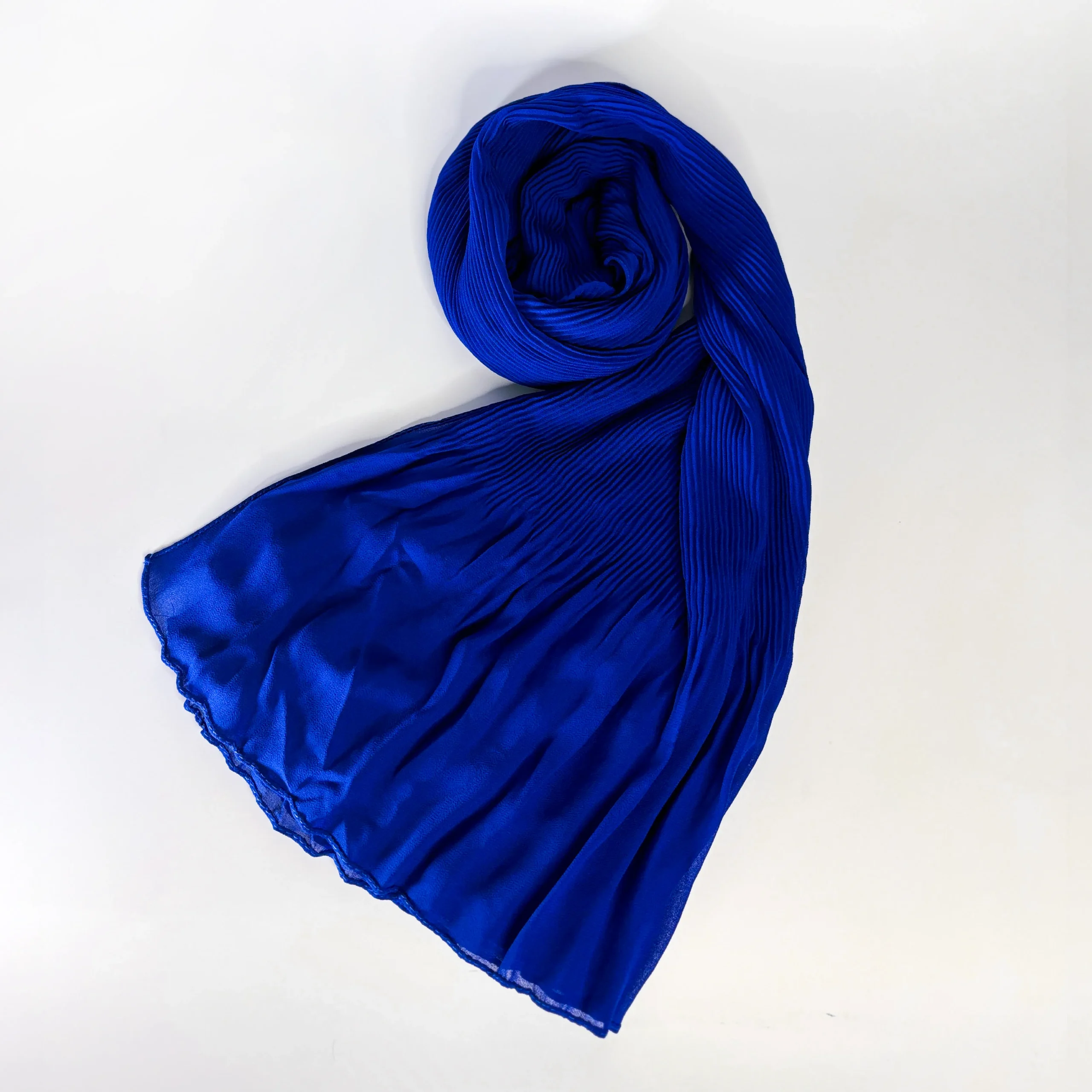 Royal Blue Cascade Light Chiffon Hijab (3) Royal Blue Cascade Light Chiffon Hijab