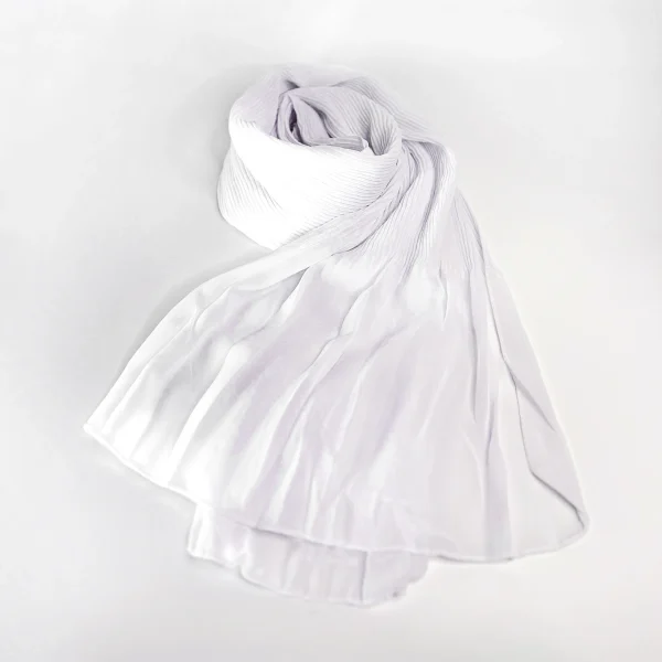 White Cascade Light Chiffon Hijab