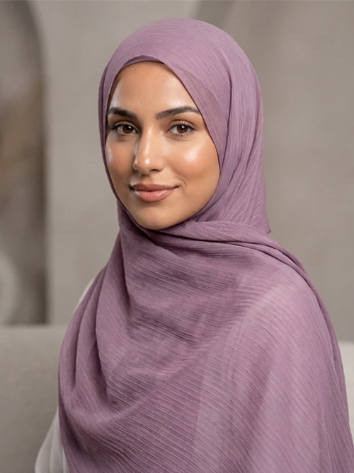 Heather Purple Rosa Light Chiffon Hijab Shawl